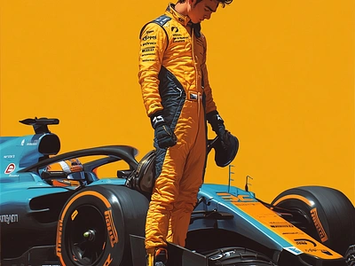 Lando Norris Inspired Illustration - Mclaren F1 car f1 graphic design human illustration lando norris sport