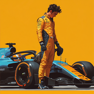 Lando Norris Inspired Illustration - Mclaren F1 car f1 graphic design human illustration lando norris sport