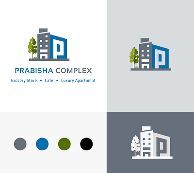 Prabisha Complex - A Luxury Apartment Logo branding graphic design illustration logo