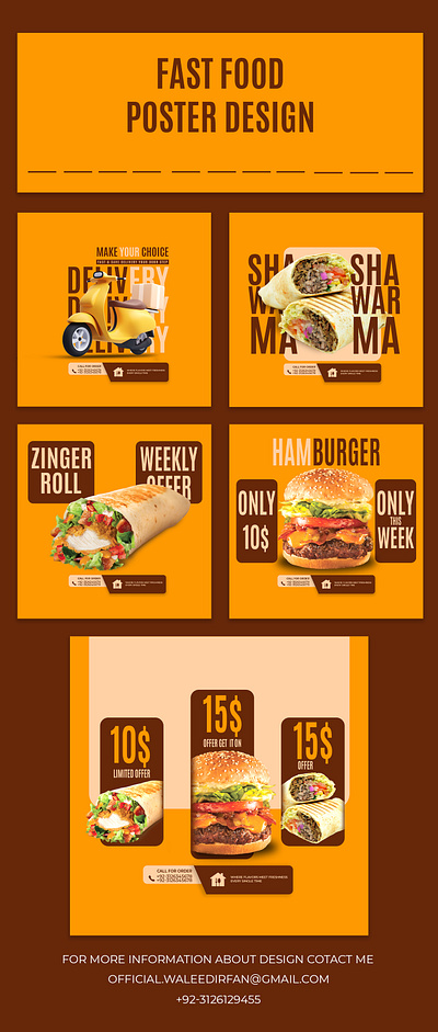 Fast Food Design Special Shawarma & Hamburger Edition fast food design freelance design graphic design markiting visual design