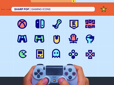 New POP Icons style in SHARP : GAMING! branding classic design game gaming gaming icons geometric icons minima pop pop icons retro icon sharp icons streamlinehq ui vector