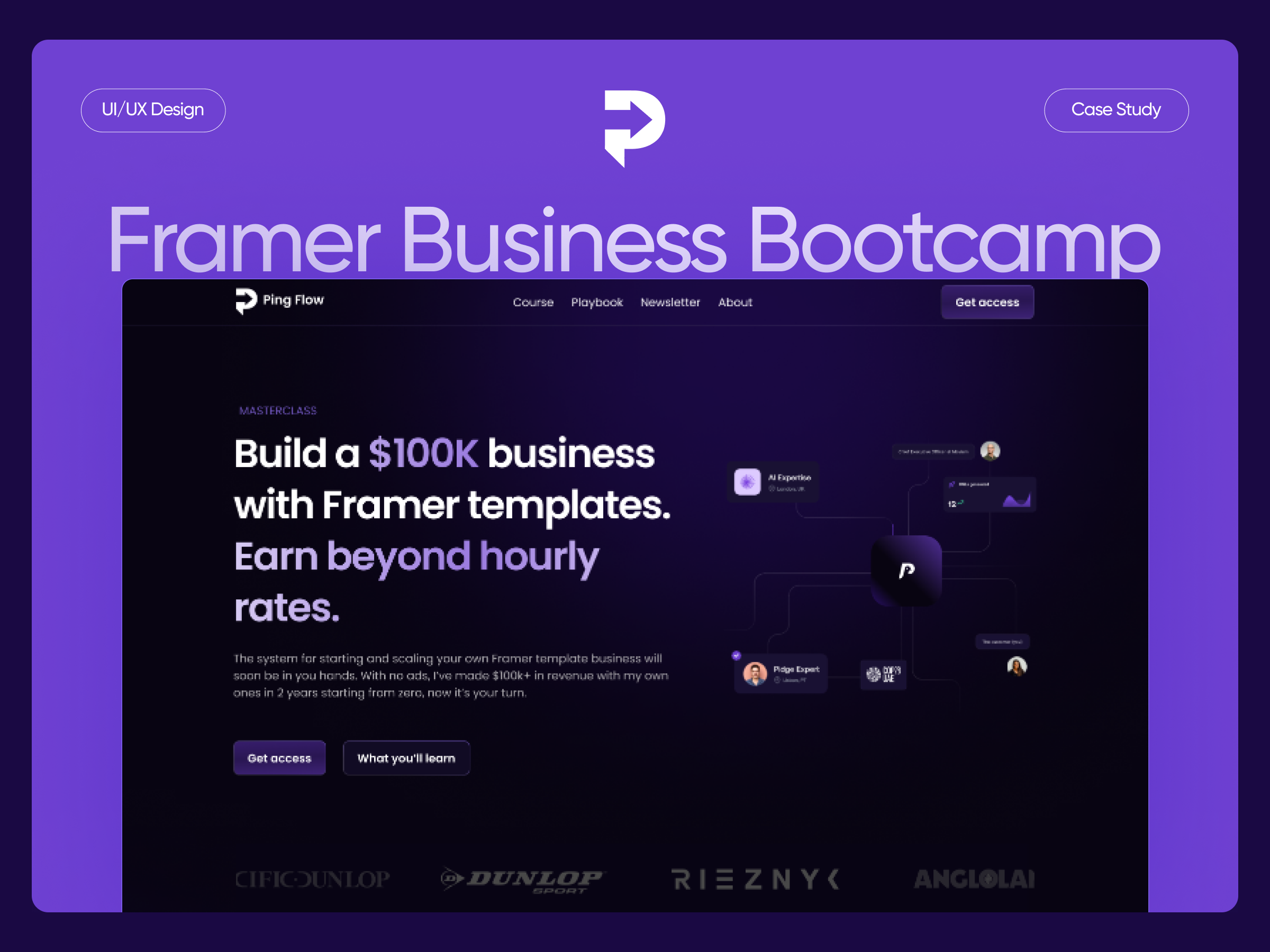 Ping Flow Landing Page Case Study case study case study deisign course landing page design edtech web design education landing page design framer ios design mobile app design mobile design motion graphics product design product designer sas design ui case study ui design ui ux design ui ux designer ux case study web design website design