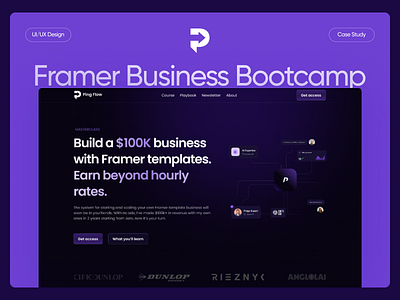 Ping Flow Landing Page Case Study case study case study deisign course landing page design edtech web design education landing page design framer ios design mobile app design mobile design motion graphics product design product designer sas design ui case study ui design ui ux design ui ux designer ux case study web design website design