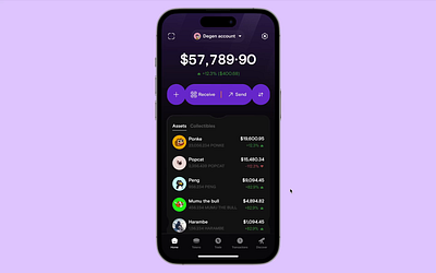 Dapp wallet- Interaction 🥳 clean crypto dapp figma interaction motion solana ui wallet web3