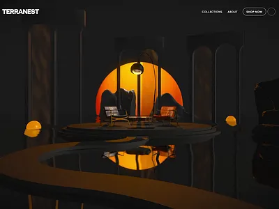 3D Landing Page for Furniture Showroom 3d 3d website 3d websites animation branding design illustration ui webgl websites