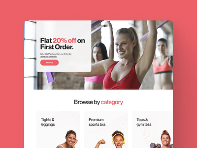 Gym wear ecom website dashboard figma landing page ui website