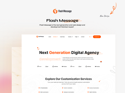 Flash Message Web Design agency figma design flash message landing page ui ui ux design web landing page