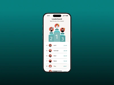 Daily UI #019 Leaderboard app app design daily ui dailyui design educational app illustration leaderboard mobile app ui ui design uiux ux ux design