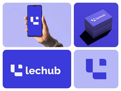 Lechub - Tech Company Logo Design blue logo brand identity branding business card fintech identity l l letter logo l logo logo logo design logo designer logodesign logotype saas software startup tech technology