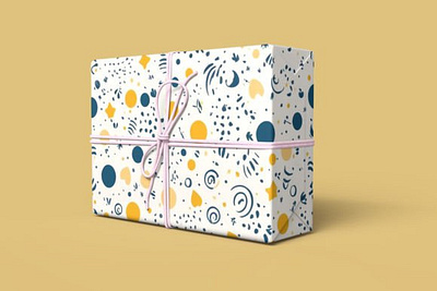 Gift Paper Pattern Mockup Design PSD gift box display mockup gift paper texture mockup packaging design mockup pattern background mockup pattern design showcase pattern print mockup