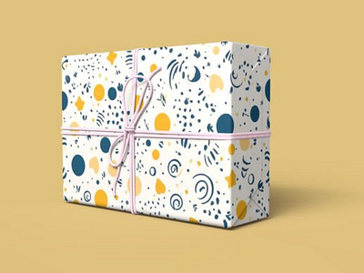 Gift Paper Pattern Mockup Design PSD gift box display mockup gift paper texture mockup packaging design mockup pattern background mockup pattern design showcase pattern print mockup