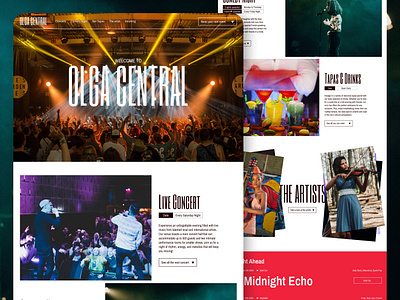 Olga Central - Concert & Comedy Night bar comedy comedy night concert design event landing page landingpage ui ux uxui web design website