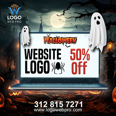 Halloween Treat: 50% OFF on Website & Logo Design! halloween logo website