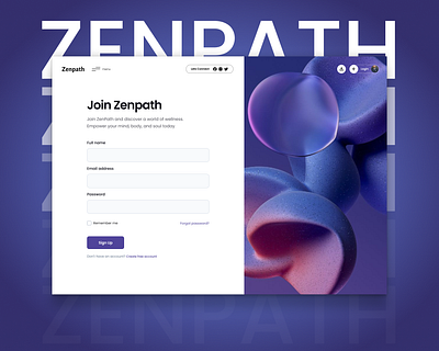 Zenpath - Wellness Platform Login Page Design app design branding design graphic design ui ux web design