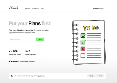 Planade app interface to do ui uiux ux web website