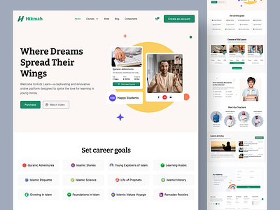 Hikma || E-learning Islamic platform app branding design graphic design illustration mobile app saas ui uiux web design