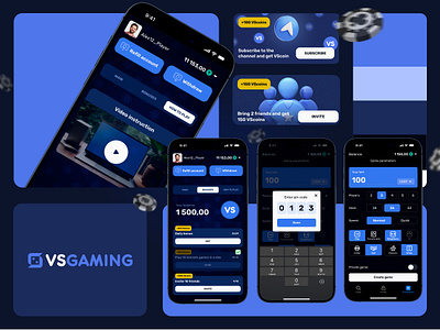 Game Design for a Gambling Project with crypto currency app blockchain blue bot branding crypto darkmode design gambling gamebot gaming illustration logo mobile ui ux web3