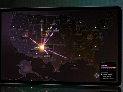 Network Graph Data Visualization 3d mapping analytics charts daily ui dark mode dashboard data design healthcare map heatmap visualization interactions interactive map ui interface map data map ui map visualization network graph states technology user interface