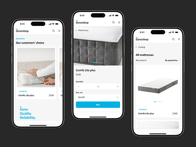 Sonosleep: Quality Mattresses for a Perfect Night’s Sleep branding design logo shop ui ux web web design