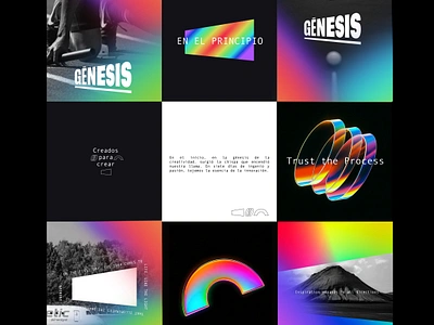 Génesis brand brand branding colors genesis gradient graphic design logo perspective rainbow steels style