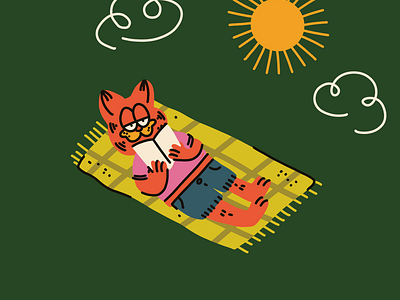 Summer Plans #2 book garfield green illustration reading summer sun