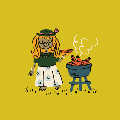 Summer Plans #3 bbq et green grill illustration sausage summer