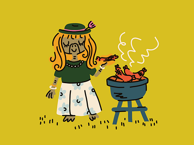 Summer Plans #3 bbq et green grill illustration sausage summer