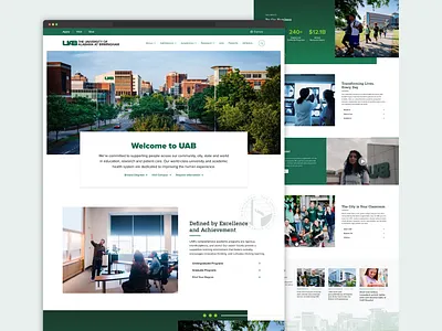 University Home Landing Page college education graphic design home page landing page school students uab ui university user experience user experience design ux web website