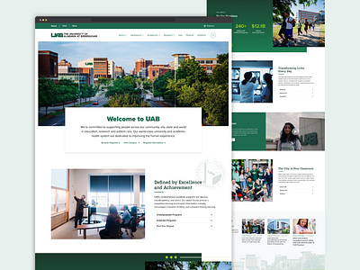 University Home Landing Page college education graphic design home page landing page school students uab ui university user experience user experience design ux web website