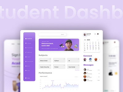 Student Dashboard - UI Design clean dashboard design figma learning lms login page management modern sign in student student page study system ui ux web