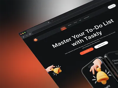 Taskly App Web Design app app design design framer ios orange task manager ui ux web design wesbite