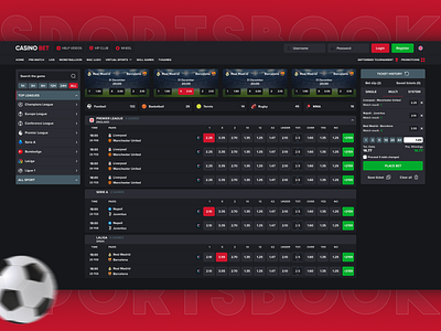 Casino Sportsbook Design ball casino gambling odds sportsbook ui ux