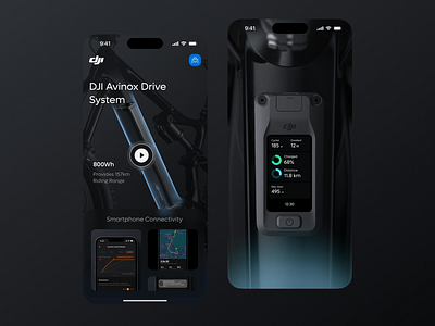 Dji Avinox Drive System Exploration branding concept cycling graphics landing page mobile app saas ui uiux