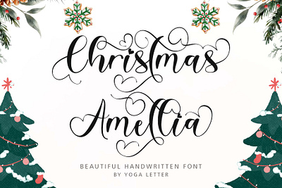 Christmas Amellia beautiful branding design font font design graphic design handwritten illustration logo lovely script valentine