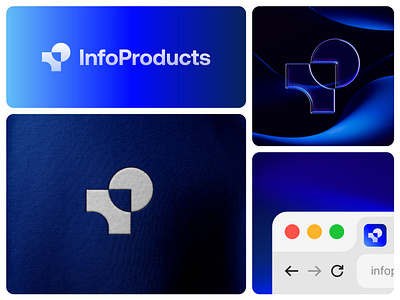 InfoProducts logo design 3d arow branding creators digital education growing growth icon info knowledge launch letter logo monogram online p products timeless up