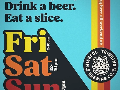 Promotional IG Post ad bar beer bethlehem pa brewery instagram pizza retro typography wishful thinking