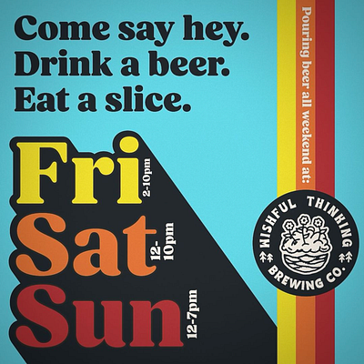 Promotional IG Post ad bar beer bethlehem pa brewery instagram pizza retro typography wishful thinking