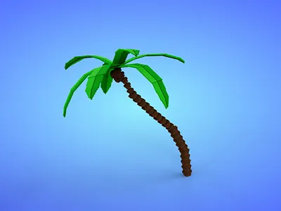 Voxel Coconut Tree 9.3 Model - 3D Lowpoly Game Asset 3d 3d model coconut fantasy game asset lowpoly magicavoxel voxedit voxel art
