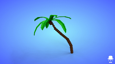 Voxel Coconut Tree 9.3 Model - 3D Lowpoly Game Asset 3d 3d model coconut fantasy game asset lowpoly magicavoxel voxedit voxel art