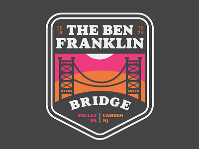 T-Shirt Design - Ben Franklin Bridge, Philly bridge dark landmark logo new jersey pennsylvania philadelphia philly sunset t shirt tshirt design