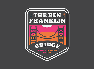 T-Shirt Design - Ben Franklin Bridge, Philly bridge dark landmark logo new jersey pennsylvania philadelphia philly sunset t shirt tshirt design