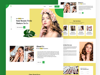 Web mockup for beauty Girl Salon online shoping apps ui