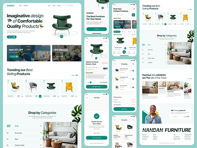 Furniture E-commerce Project animation landing page ui