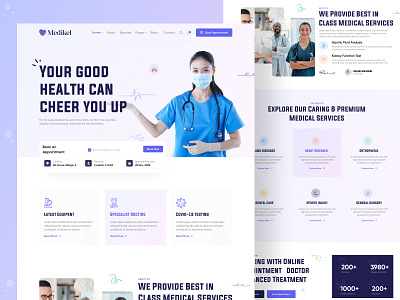 Health & Medical Website Ui Kits animation doctor app ui