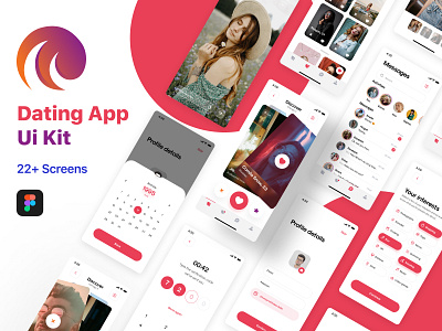 Dating App Figma Template animation branding dating apps graphic design motion graphics ui