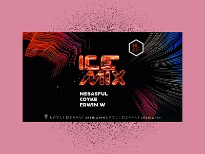 Ice-Mix Event Visual abstract banner cover design event graphic design music party techno