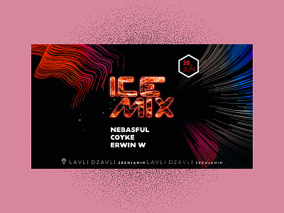 Ice-Mix Event Visual abstract banner cover design event graphic design music party techno