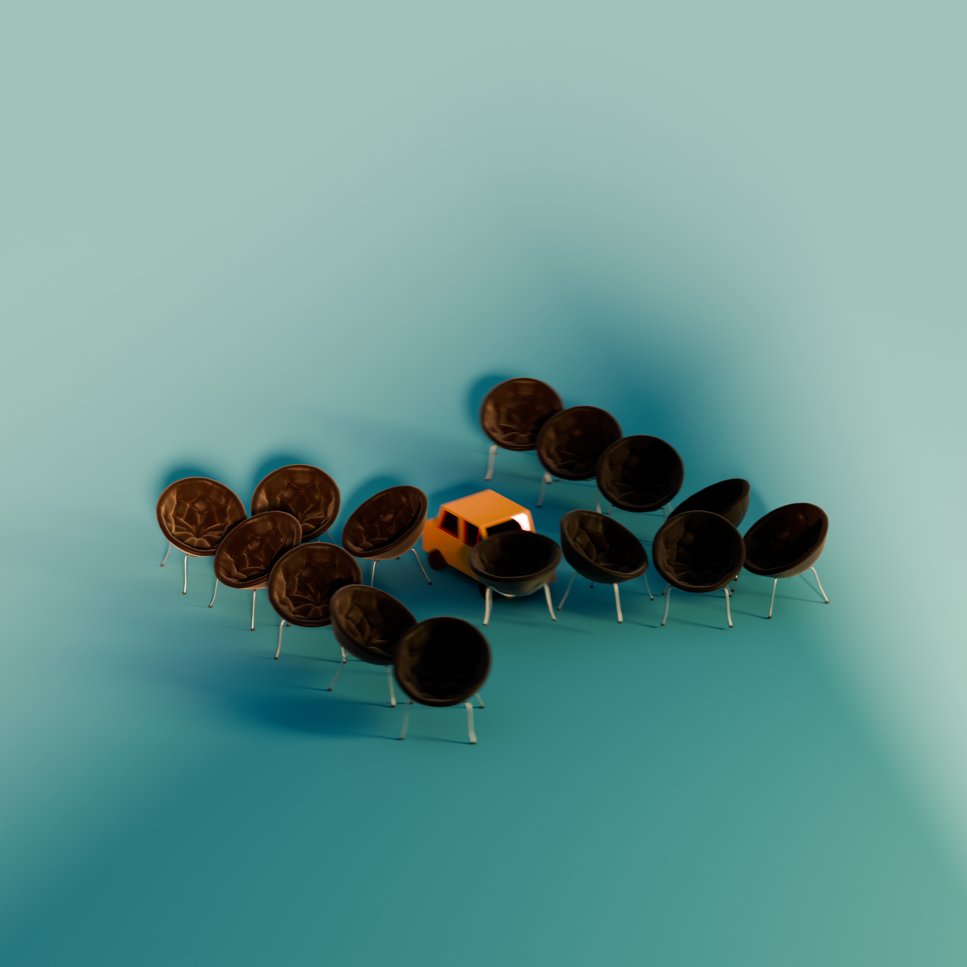 Typography N - Crashing Typo 3d illustration typography