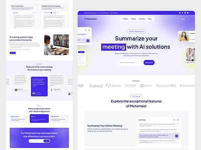 Metameet - Meeting AI Assistant 3d ai ui kits animation graphic design logo motion graphics ui