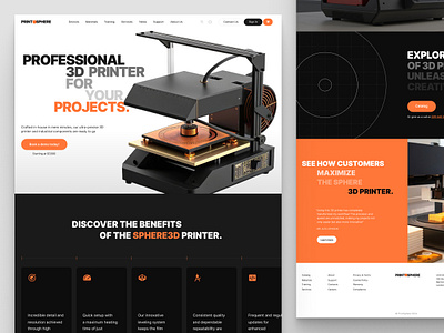 3D Printers Landing Page Design 3d 3d printer landing page landing page design printer ux ui design web design website